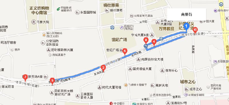 昆明南屏街地图图片