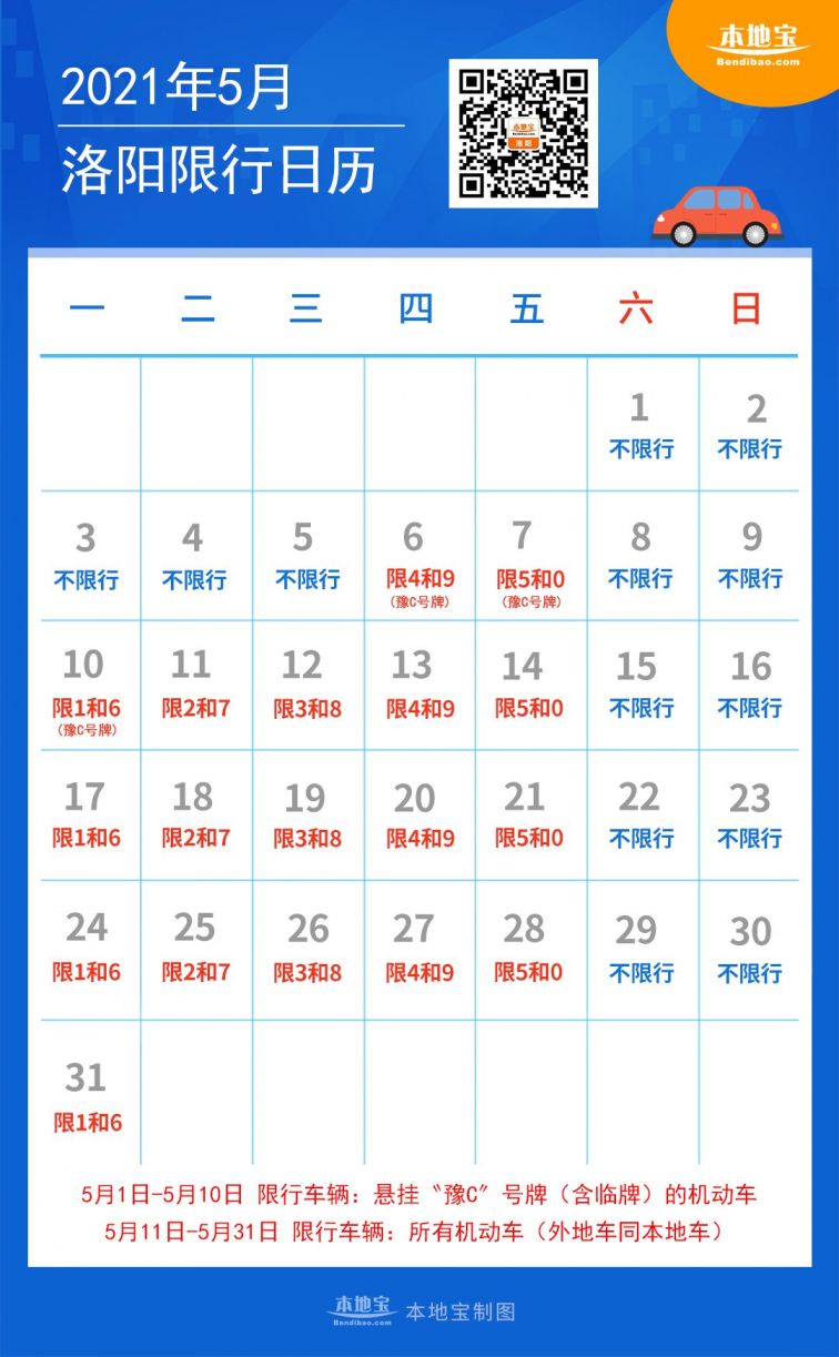 2021洛阳五一假期限行政策(限号查询+时间+区域范围图)