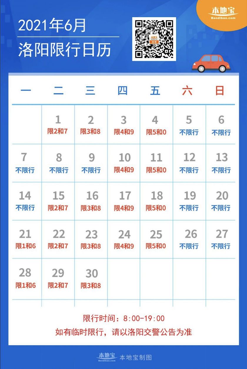 洛阳限行2021年6月最新通知