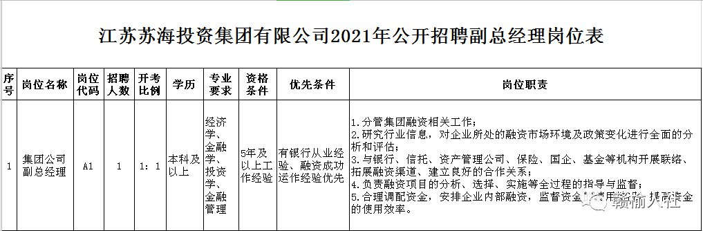 连云港苏海投资集团有限公司招聘公告