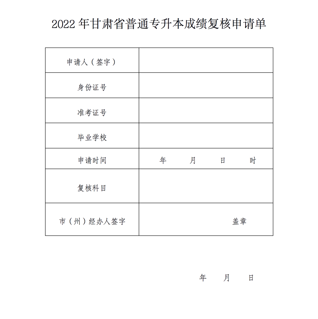 2022年甘肃专升本考试成绩查询时间