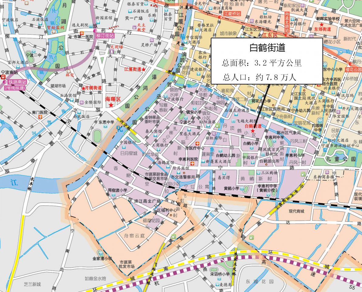 江东区白鹤街道地图全图高清版- 宁波本地宝