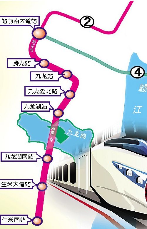 南昌地铁2号线南延线（线路图+站点走向）