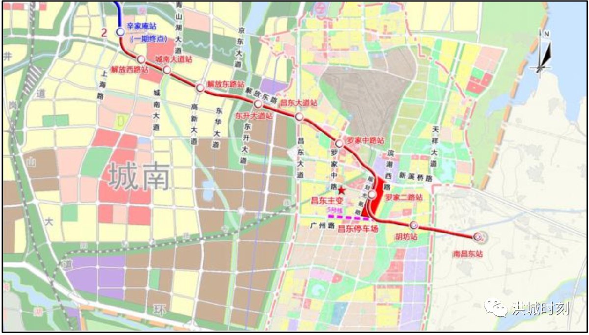 南昌地铁2号线东延线规划（线路、站点、运营时间）