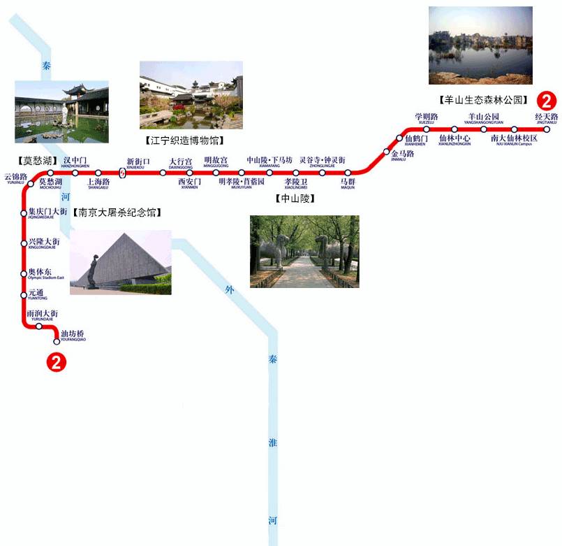 南京地铁二号线沿线旅游景点