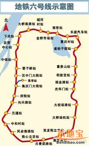 南京地铁6号线19个站点位置确定