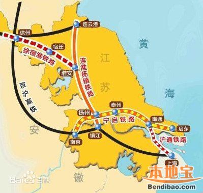 连淮扬镇铁路线路图- 南京本地宝