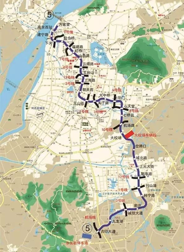 南京地铁5号线30个站点位置确定 最快2021年