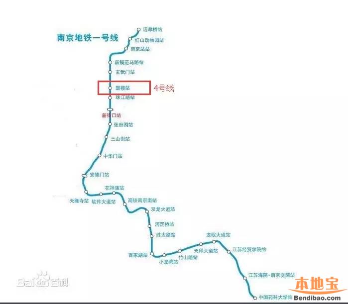 号线在鼓楼站进行换乘   地铁4号线作为一条市区线路自然少不了与南京