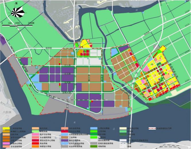 南京江北新区龙袍新城空间布局规划详情