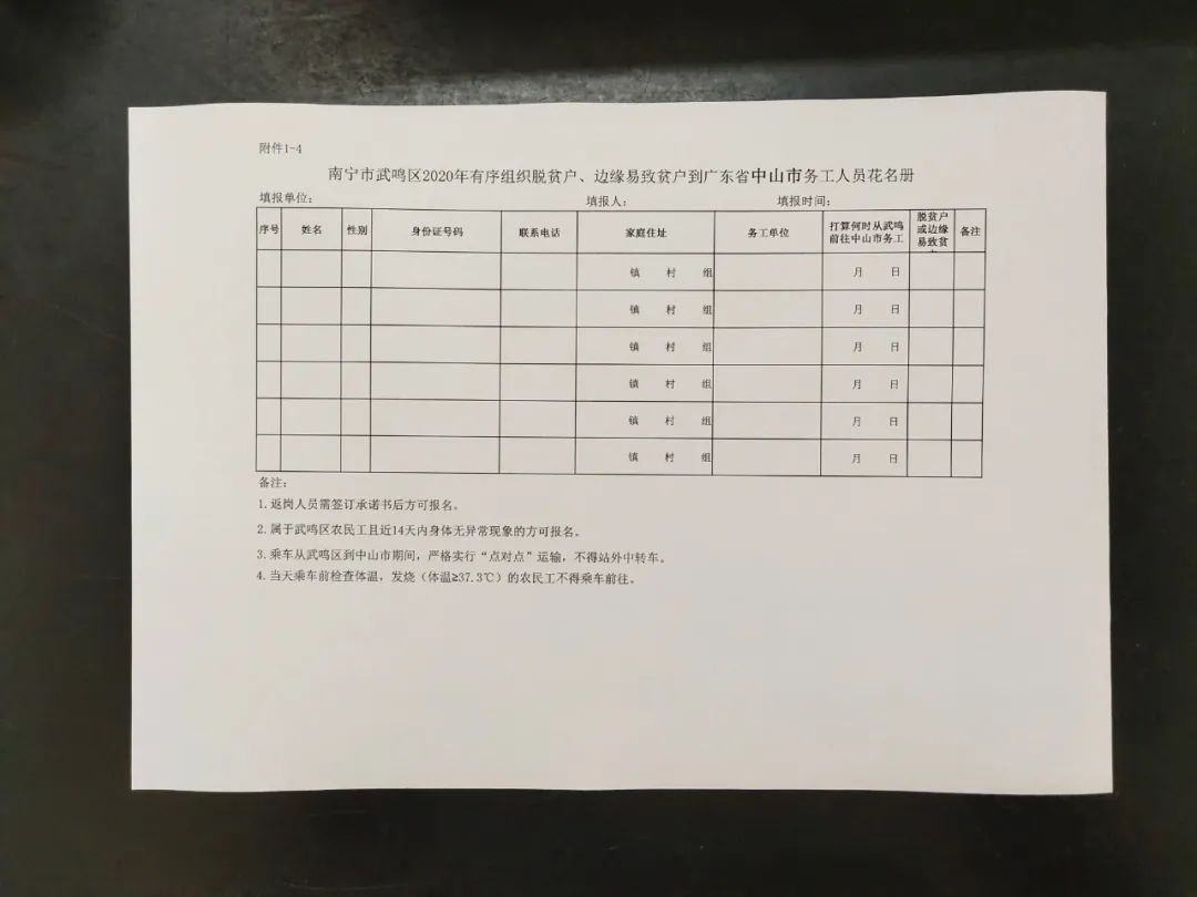2021年南宁武鸣区赴粤返岗复工专车报名时间