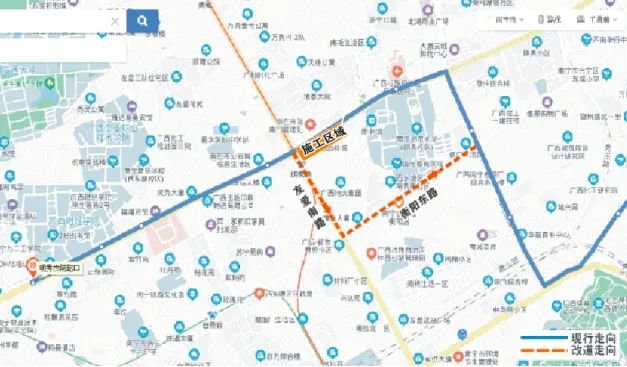 11月7日起南宁B44路等7条线路改道行驶