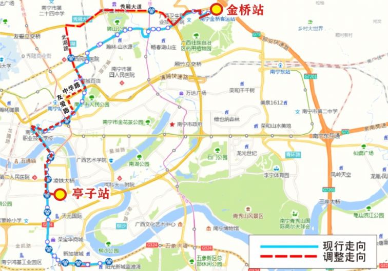 12月9日起南宁35路等9条公交线路临时改道行驶