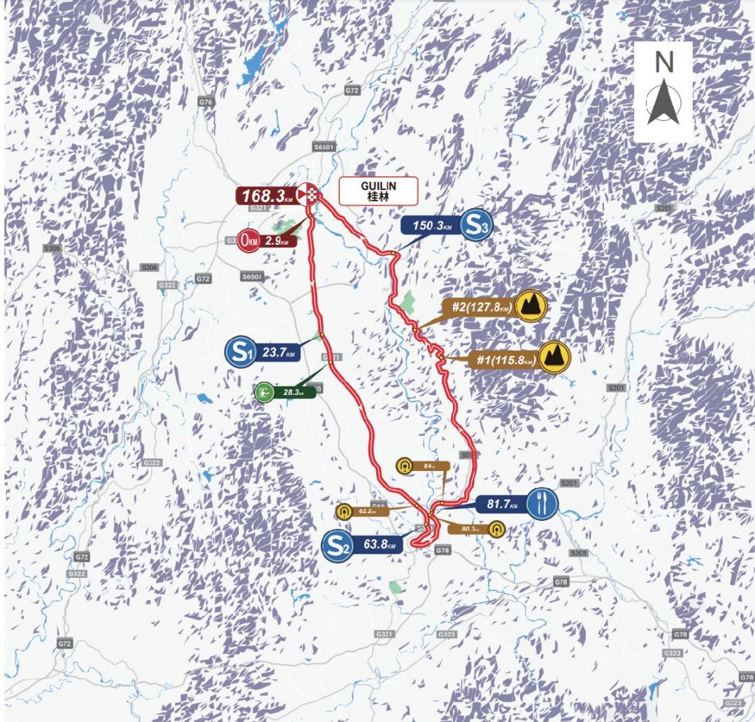 2019环广西自行车巡回赛桂林城市赛段线路图