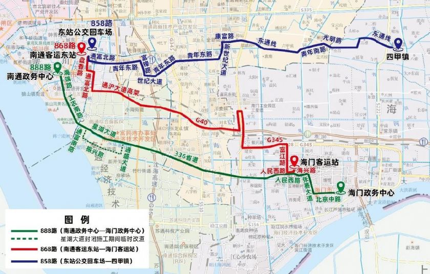 南通主城区至海门区公交线路有哪些?(附线路图)