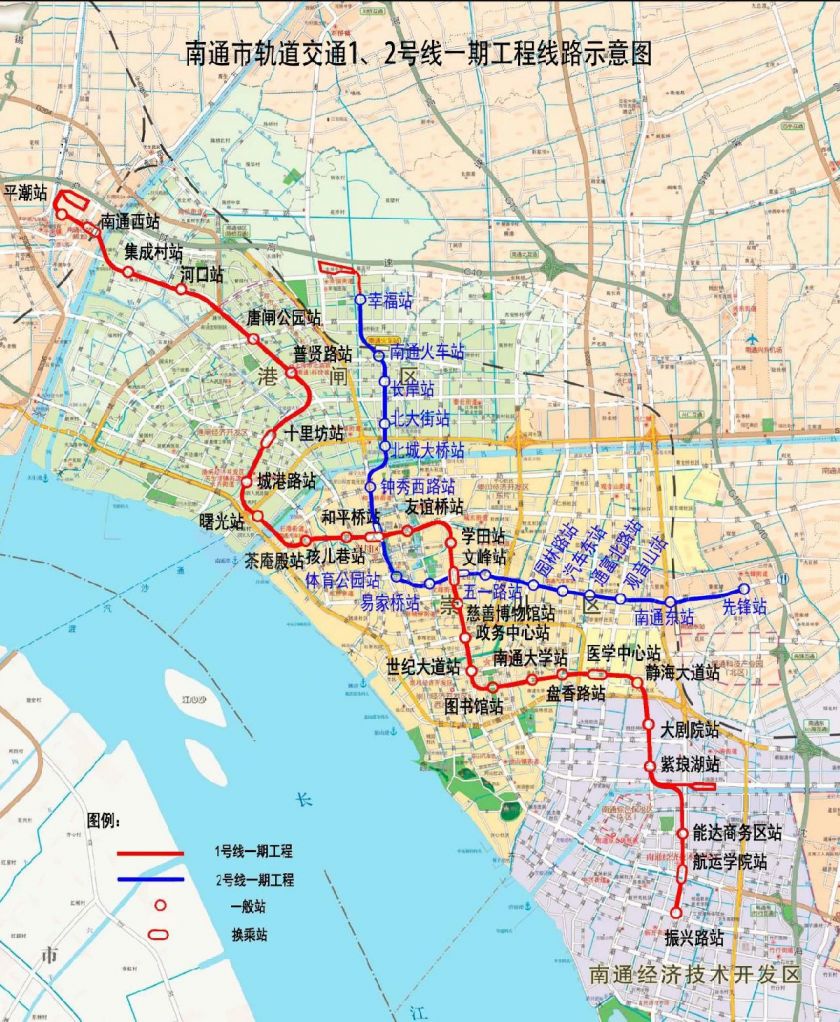 南通地铁2号线一期工程线路规划