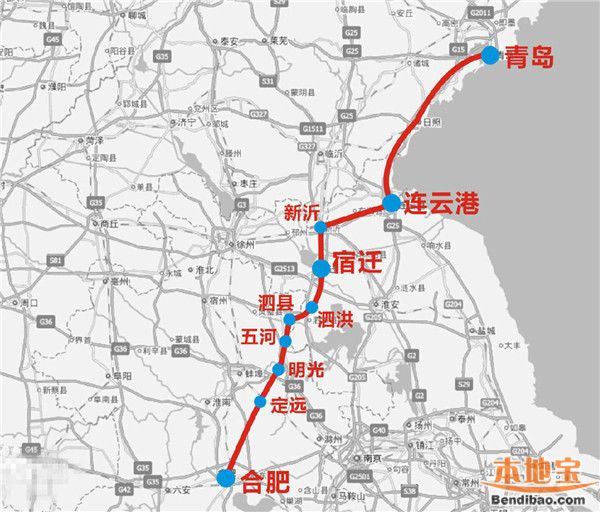 合青高铁线路走向图