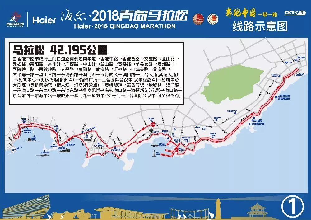 2021青岛马拉松线路(起点 终点 线路图)