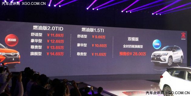 比亚迪宋将今日上市 预售价10万元起高清图片