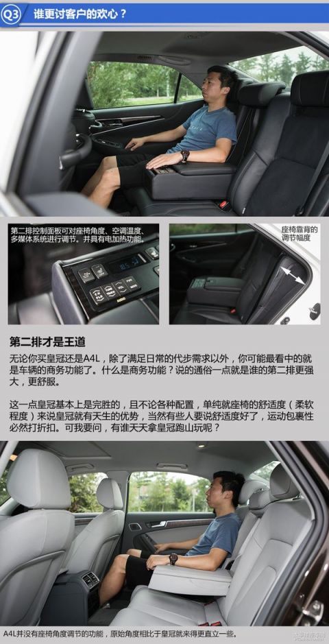 丰田皇冠和奥迪A4L哪个好 跨界PK高清图片