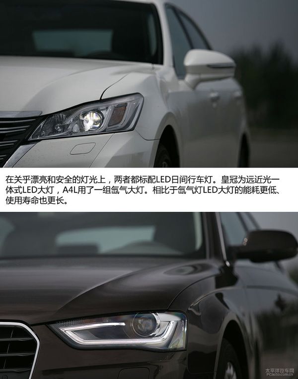 丰田皇冠和奥迪A4L哪个好 跨界PK高清图片