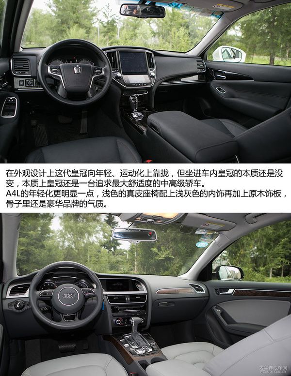 丰田皇冠和奥迪A4L哪个好 跨界PK高清图片
