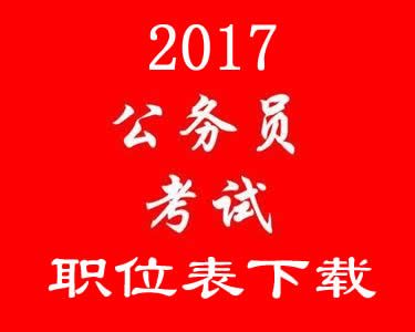 2017年国家公务员考试职位表公布 在线下载