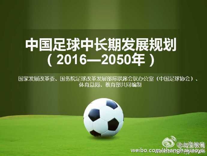 中国足球中长期发展规划(2016-2050年) 全文详