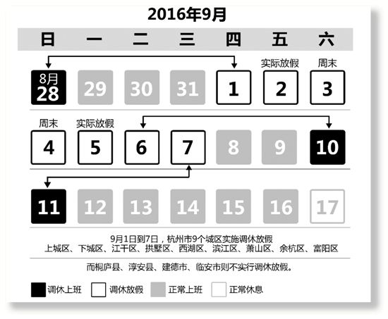 2016杭州G20峰会放假时间安排公布:9月1日到