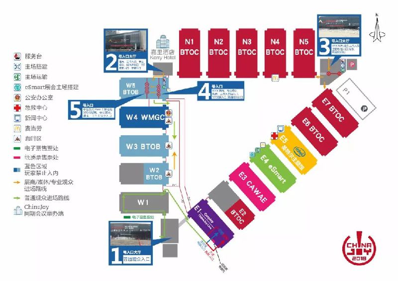 2018上海china joy展展馆分布图一览(图1)
