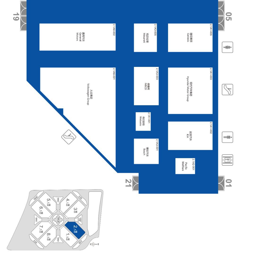 2019进博会汽车展区展商及展位分布图