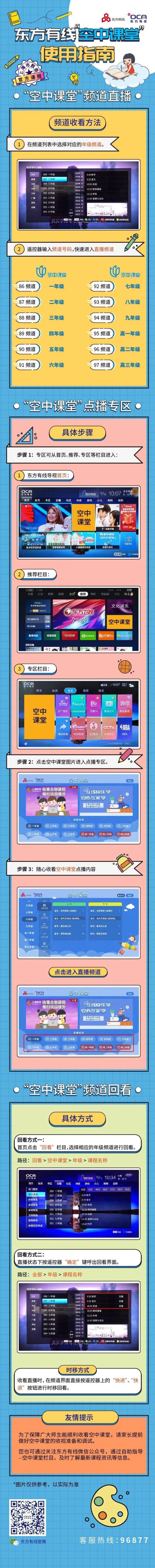 上海东方有线空中课堂使用指南及课程表