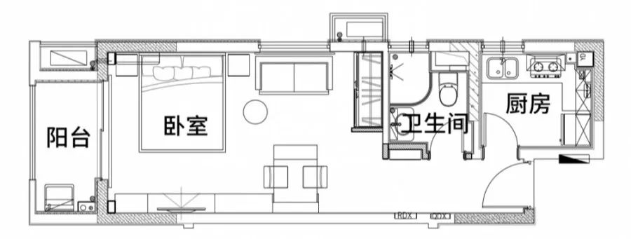 一室一厅(约46㎡)