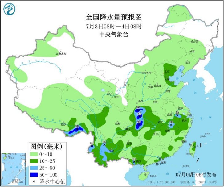 中央气象台连发30天暴雨预警