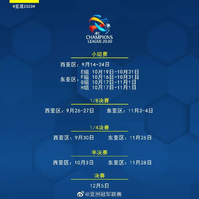 2020亚冠联赛赛程表一览
