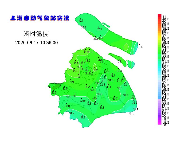 8月17日10时45上海发布高温黄色预警