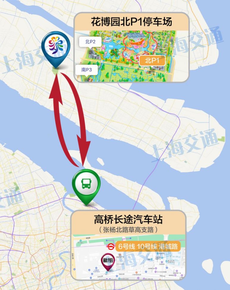 上海本地宝>资讯快递>专题>2021上海崇明花博会>花博专线6线(站点