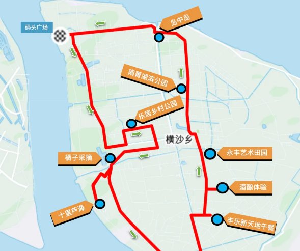 2020上海横沙岛第九届自行车骑游大会赛事线路