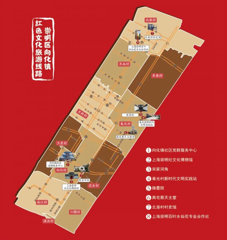 上海崇明区向化镇红色文化旅游线路