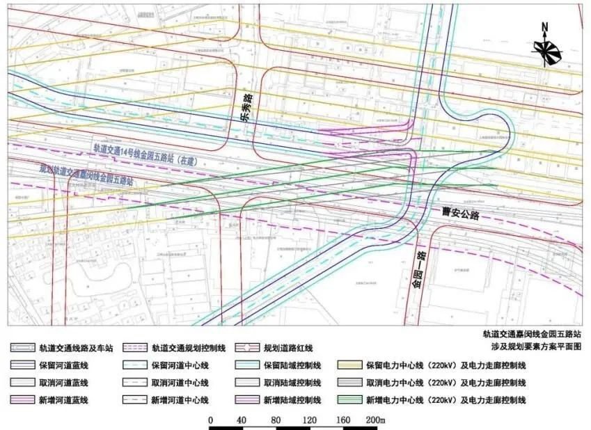 嘉闵线(城北路站—银都路站)站点规划全程设15个站