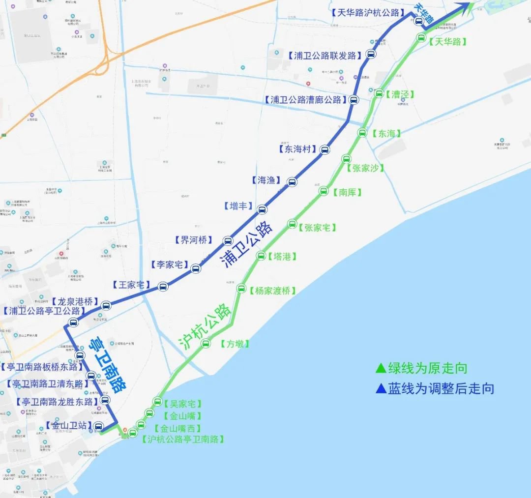7月4日起上海宝山金山6条公交线路将调整