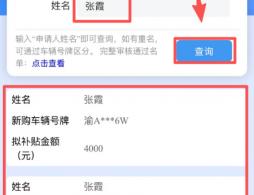 2026重庆汽车购新补贴名单公示最新查询