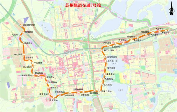 苏州地铁3号线线路图_地铁3号线站点_3号线开通时间-苏州本地宝