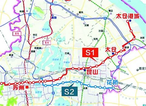 s2线则连接了苏州,昆山和上海,而该线路还有望和上海轨交11号线花桥段