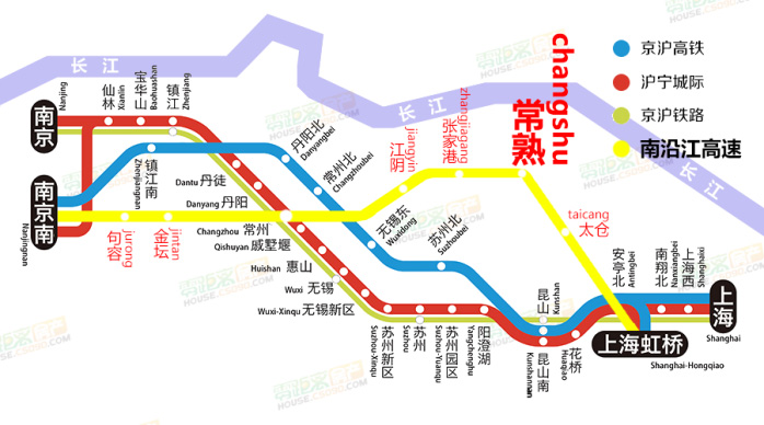 沿江城际铁路线路图 站点分布情况- 苏州本地宝