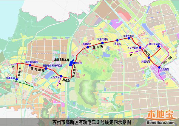 苏州有轨电车2号线最新线路图