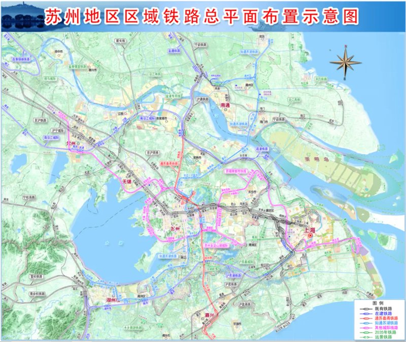 蘇錫常城際鐵路蘇州段規劃（走向+線路圖+站點）