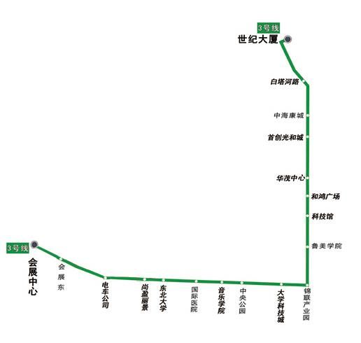 沈阳有轨电车3号线线路图