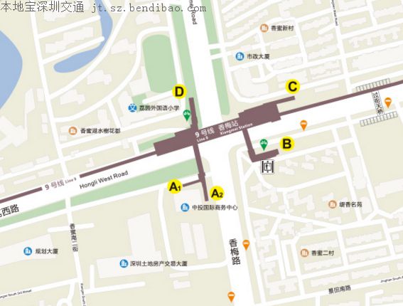 深圳地铁9号线香梅站运营时间(首末车,发车间隔)
