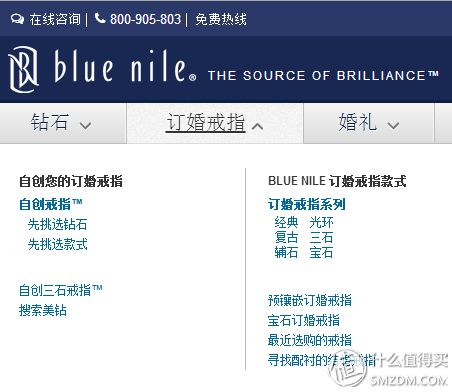 blue nile销售品类